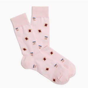 JCrew Men's Trouser Socks- Pink PB&J Peanut Butter and Jelly- super fun NWT